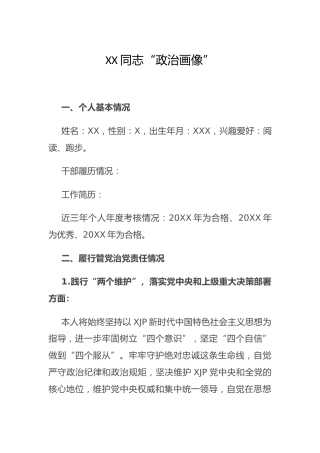 个人政治画像剖析2200字