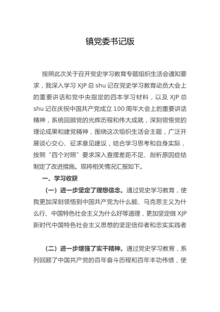 党史专题组织生活会个人剖析（乡镇3300字）