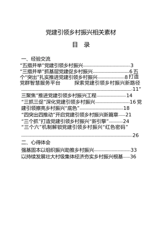 党建引领乡村振兴经验交流、心得体会合集20篇