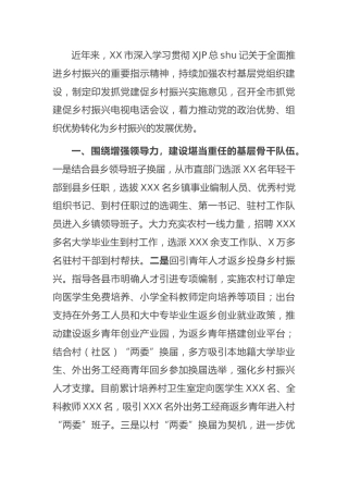 党建引领助推乡村振兴工作情况总结汇报3000字