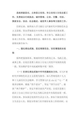 2021年度个人述职述廉报告（公安局长）