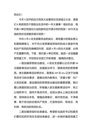 在党总支部成立大会上的讲话