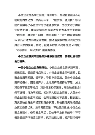 银行加大扶持小微企业力度助力乡村振兴的思考