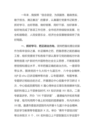 市委书记2021年度述职述责述廉报告3100字