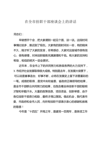 挂职干部会议讲话、工作总结、心得体会材料合集12篇