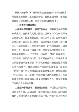开展作风建设自查自纠情况总结报告