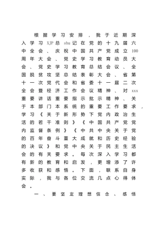党史专题民主生活会研讨发言（政法委）