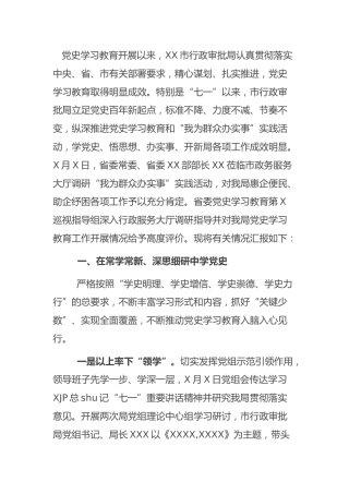 党史学习教育总结汇报（行政审批4000字）