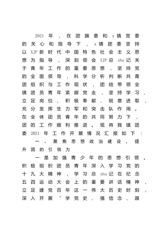 乡镇团委2021年工作总结2篇