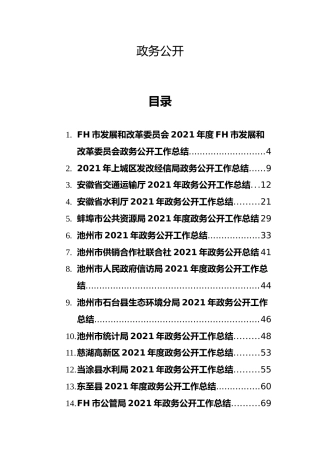 2021年政务公开工作总结合集30篇（群管理分享）
