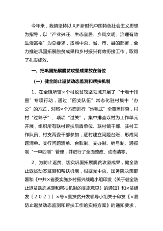 2021年乡镇实施乡村振兴战略工作总结6100字