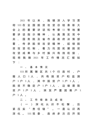 乡镇巩固拓展脱贫攻坚成果与乡村振兴有效衔接工作总结
