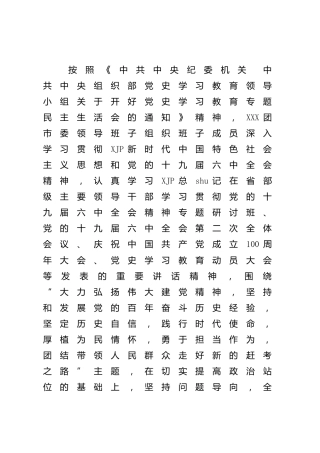团委领导班子民主生活会对照检查7700字