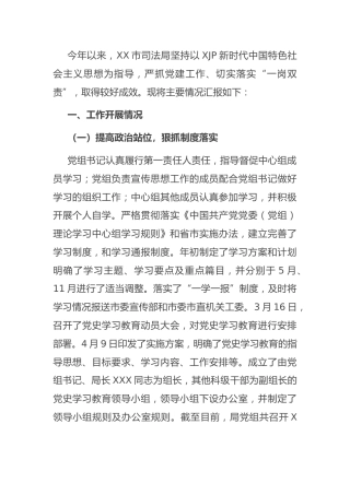 2021年党建工作总结（司法2700字）