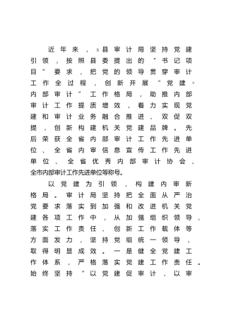 党建品牌创建经验总结2篇（审计）