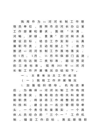 2021年河长制工作总结