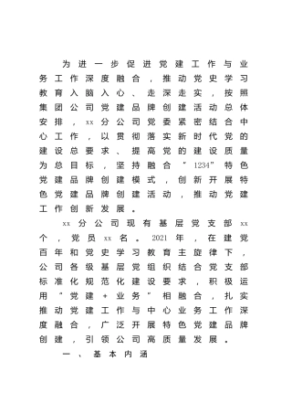 国企公司特色党建品牌创建经验