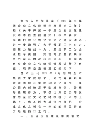 公司企业文化建设自查报告3900字