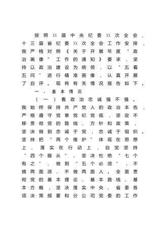 个人政治画像（五看五问4000字）