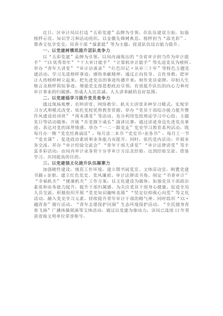 党建品牌创建：“五彩党建”引领提升队伍战斗力（审计）