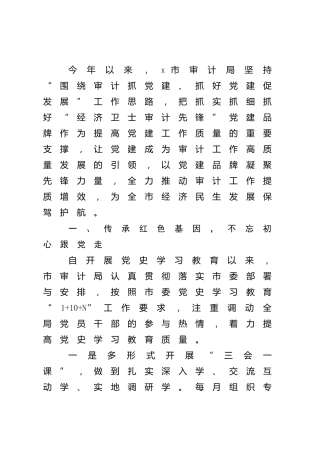 党建品牌创建：“经济卫士审计先锋”党建品牌（审计）