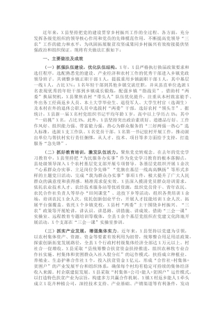 县区委组织部抓党建促乡村振兴工作汇报