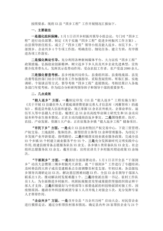县区“四乡工程”工作开展情况的报告