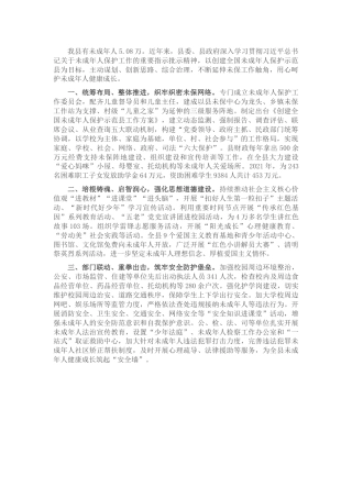 未成年人保护工作交流典型发言