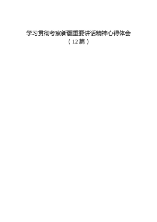 考察新疆重要讲话精神心得体会合集12篇