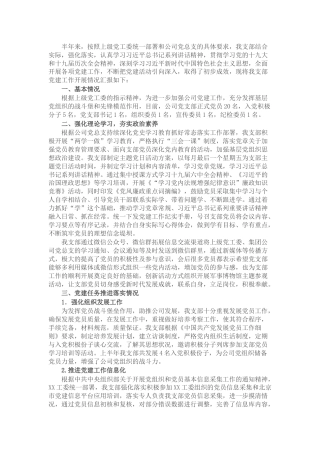 国企公司党支部2022年上半年党建工作总结2600字