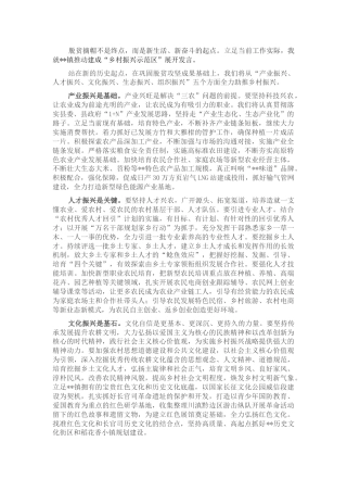 乡村振兴发言：着力从五个方面打好乡村振兴的组合拳（乡镇）