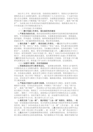 2022年上半年党建工作总结4000字
