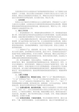县区2022年打击侵权假冒宣传工作方案