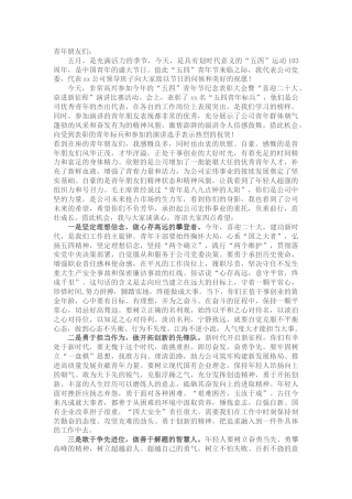 公司五四青年节座谈会上的讲话