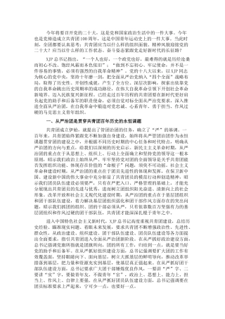 党课：以自我革命精神深入推进全面从严治团