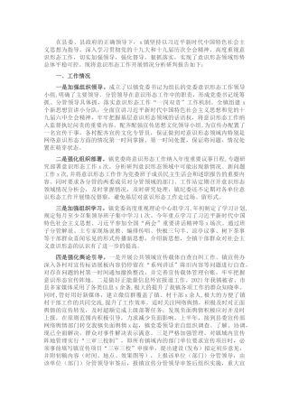 乡镇意识形态工作报告