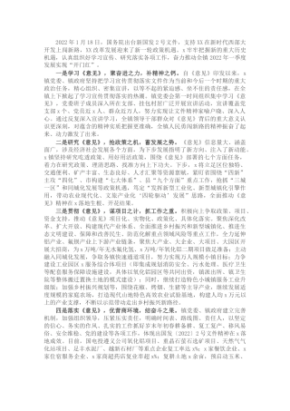 乡镇学习贯彻2号文件精神经验汇报