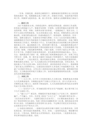 乡镇班子成员2021年度工作述职报告