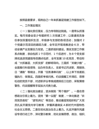 乡镇党委书记党建述职报告2200字