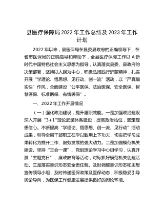 县医保局2022年工作总结及2023年工作计划 (2)
