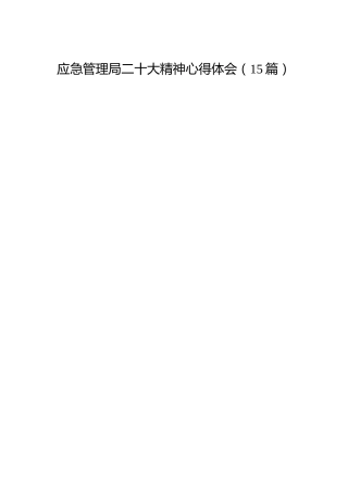 应急管理系统x大精神心得体会15篇（盛会）