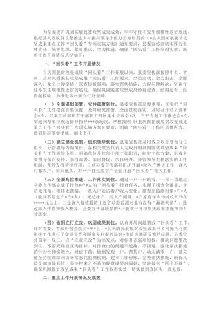 宣传部2022年巩固拓展脱贫攻坚成果重点工作“回头看”专项行动工作情况总结