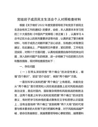 民主生活会个人对照检查材料6400字