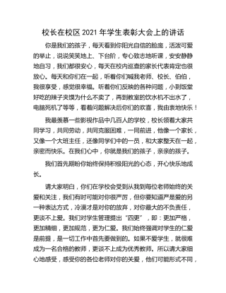 校长在学生表彰大会上的讲话（学校）