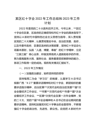 红十字会2022年工作总结和2023年工作计划