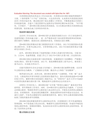 共青团基层组织改革工作汇报