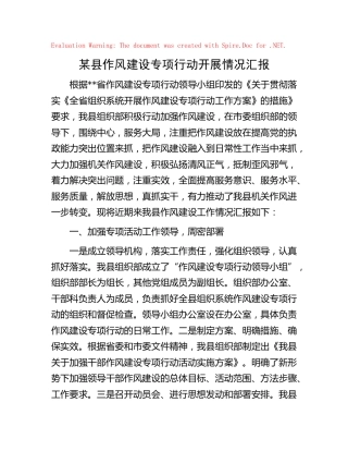 县区作风建设专项行动开展情况汇报