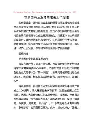 国企公司党的建设（党建）工作总结综述