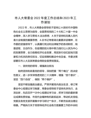 人大2022年度工作总结