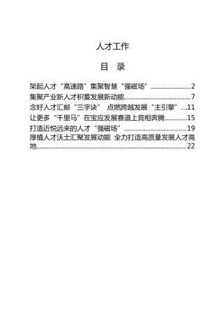 人才工作经验材料6篇